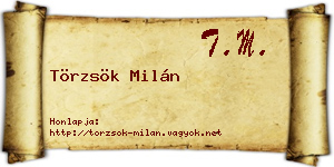 Törzsök Milán névjegykártya