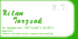 milan torzsok business card